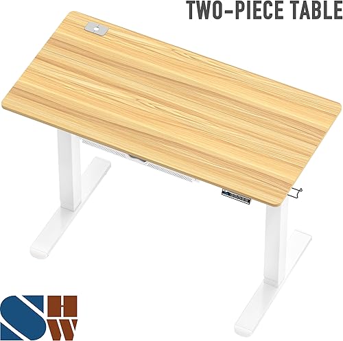 Miniatura 118 de SHW - Escritorio de pie eléctrico de altura regulable con memoria - 48 x 24 pulgadas, marrón rústico Marrón