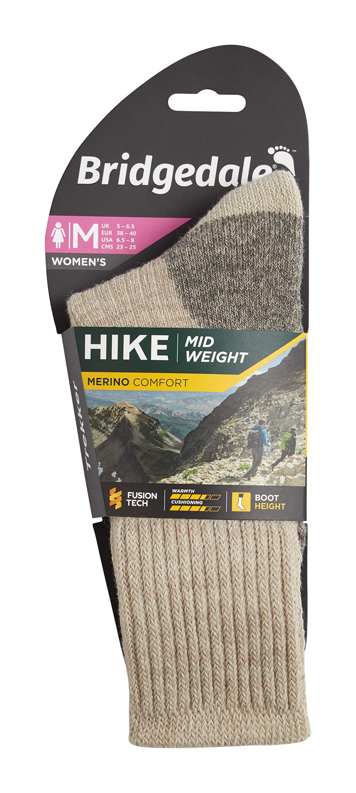 Bridgedale Hike Midweight Boot Height- Merino Comfort Socks Chaussettes confortables en laine mérinos Femme (lot de 1)