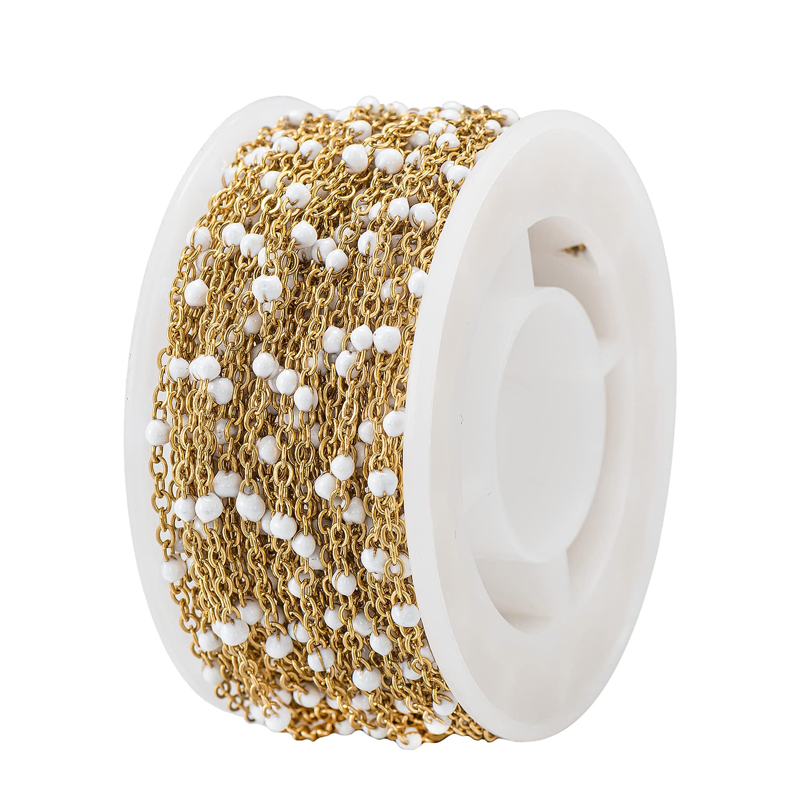 32.8 Feet Pearl Beads Chains Necklace Jewelry Making Chain Roll Chains for Craft DIY Necklaces Bracelets Jewelry Making Accessories