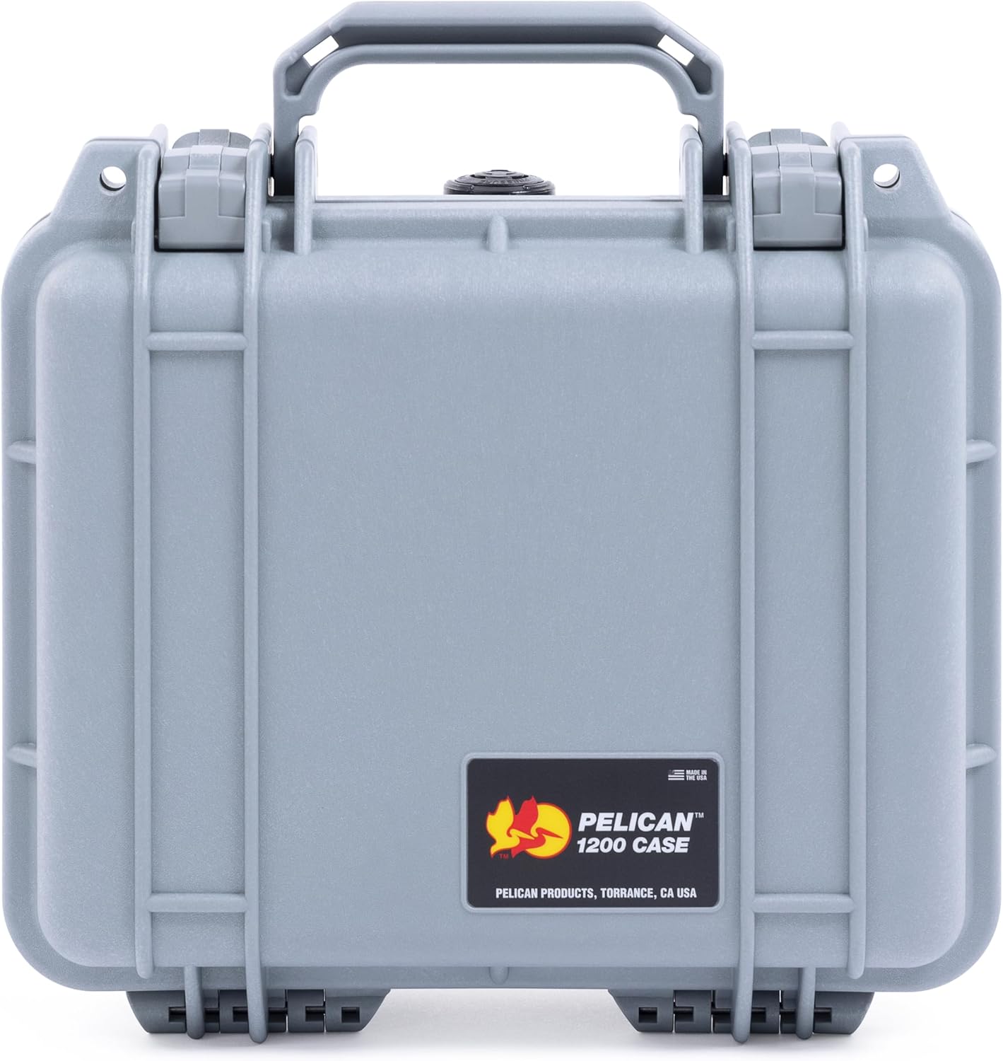 Pelican Protector 1200 Case by ColorCase - Silver - Small Size Waterproof Case with Pick & Pluck Foam & Convoluted Lid Foam - Silver Latches