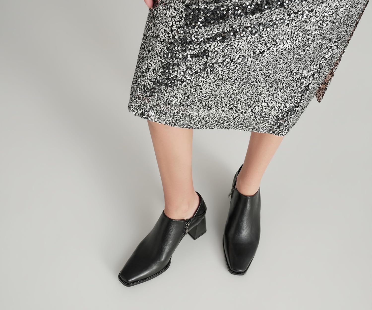 Womens Dress Shoes Chunky Heels Pumps Shoes Women Faux Leather Slippers Mules Comfortable Casual Black Dress Shoes for Women - Image 3