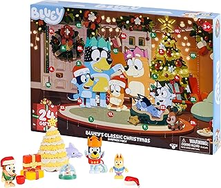 Bluey Advent Calendar Pack Toys for Girls and Boys, 24 Days of Surprises, Kids 2025 Advent Calendar w/Accessories, Stickers & Mini Christmas Tree