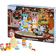 Bluey Advent Calendar Pack Toys for Girls and Boys, 24 Days of Surprises, Kids 2025 Advent Calendar w/Accessories, Stickers &amp; Mini Christmas Tree