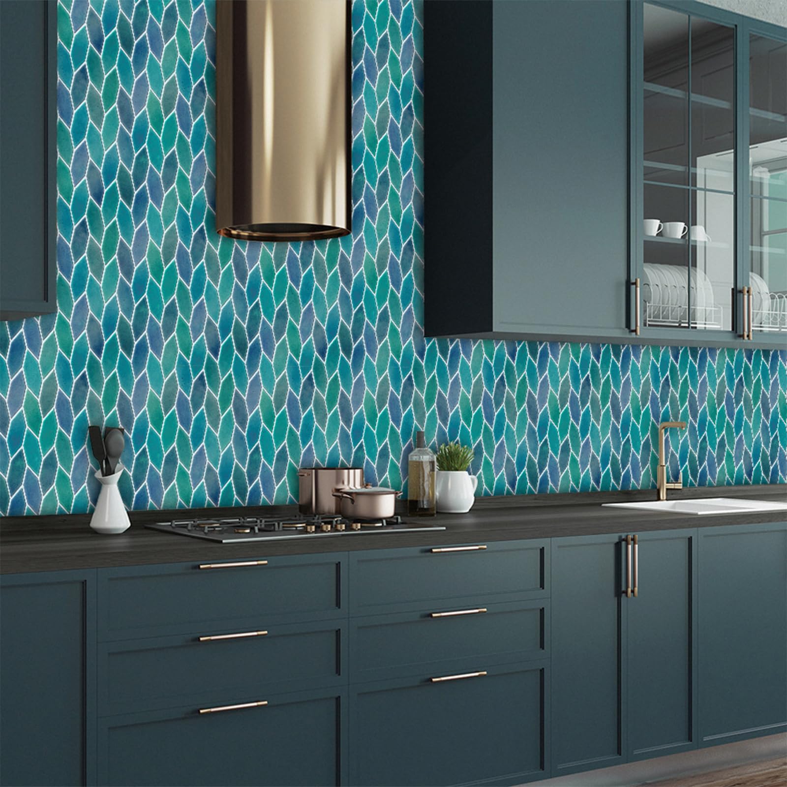3D Tegelstickers Keuken Badkamer Zelfklevende Tegels Mozaïek 10 Stuks Groen Wandtegels 254x254cm