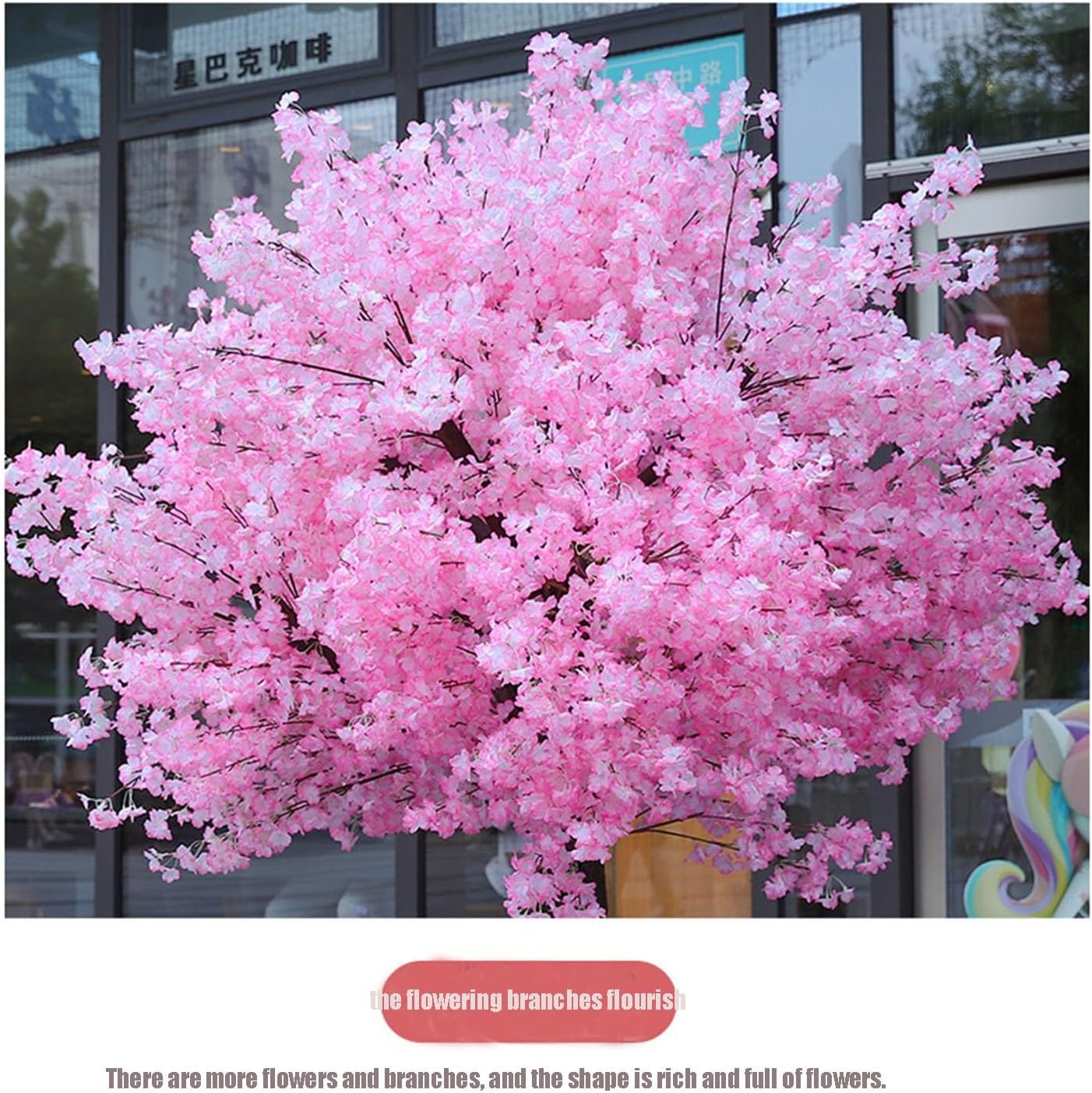 6FT Pink Artificial Cherry Blossom Trees, Fake House Plant DIY Bonsai Tree, for Indoor Outdoor Wedding Home Garden Party Hotel