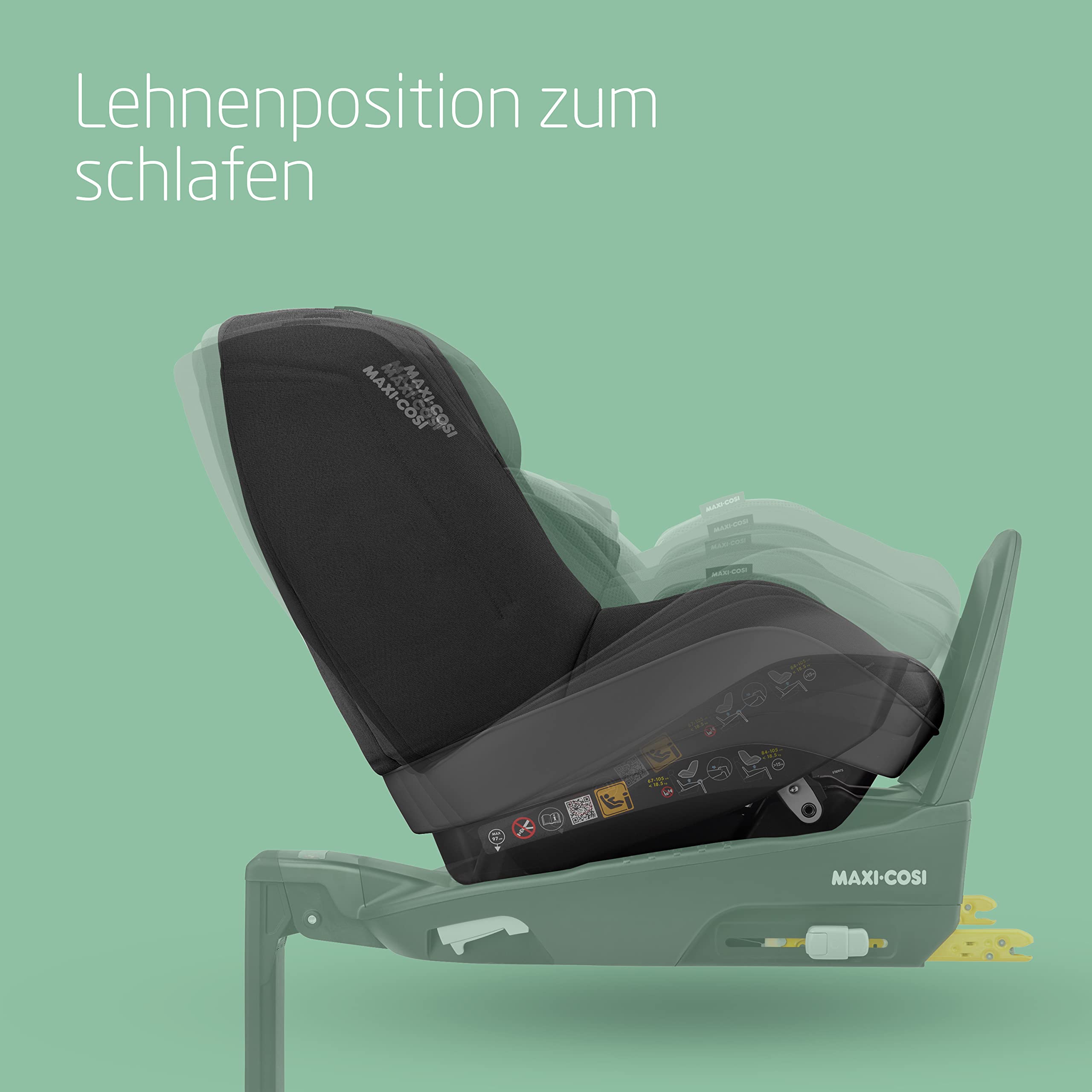 Maxi-Cosi Pearl Pro² i-Size, Kleinkinderautositz, ISOFIX, Rückwärtsgerichteter Autositz, Gruppe 1, Ab ca. 6 Monate bis 4 Jahre, 67 bis 105 cm, Authentic Black