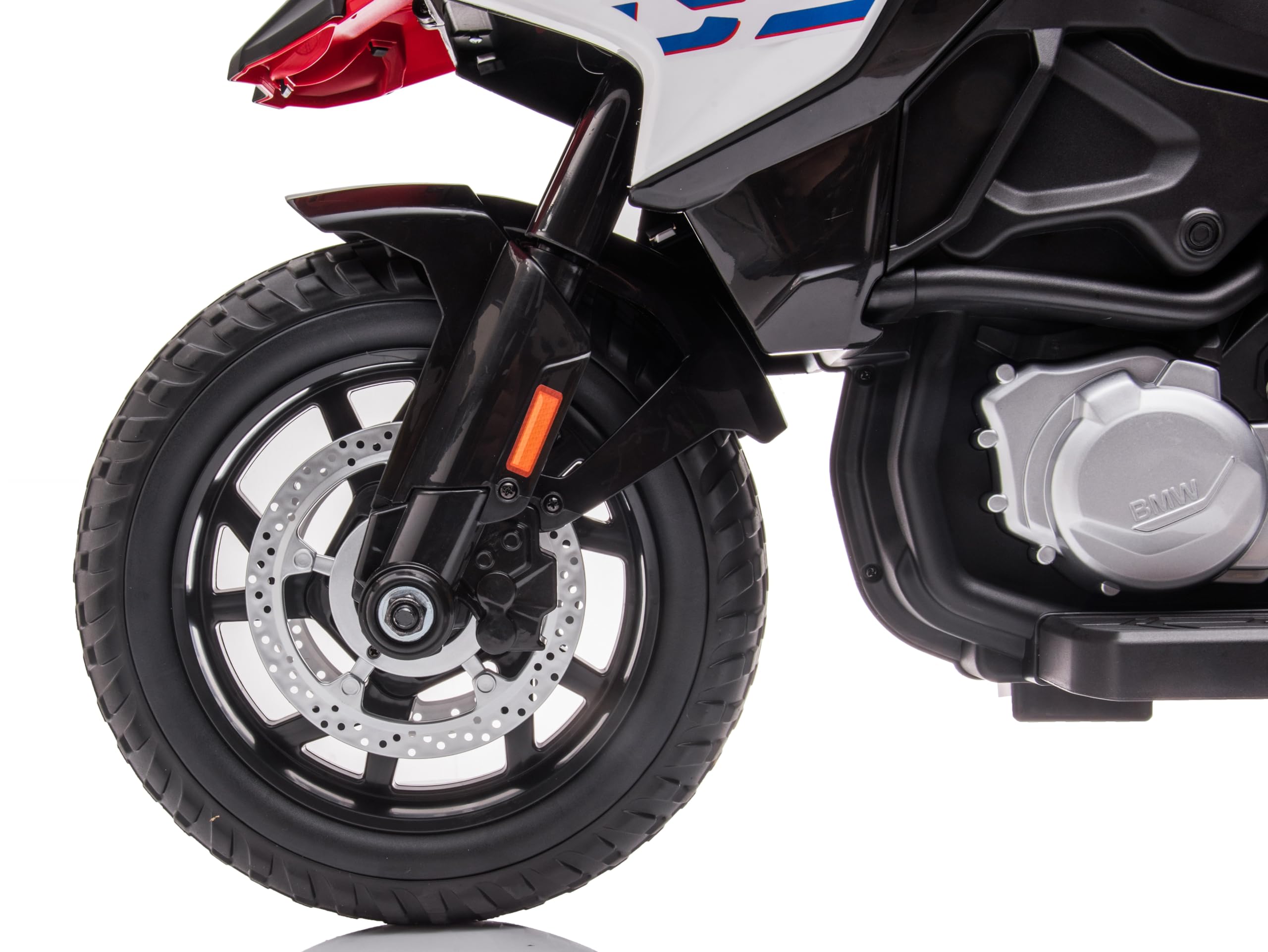 Motocicletta BMW F 850 GS Moto Elettrica Bambini 12V Ruote in Gomma EVA Rotelle Removibili Cavalletto in Metallo Luci LED USB Suoni Sedile Ampio 3–8 Anni Sospensioni fino a 30 kg Rosso