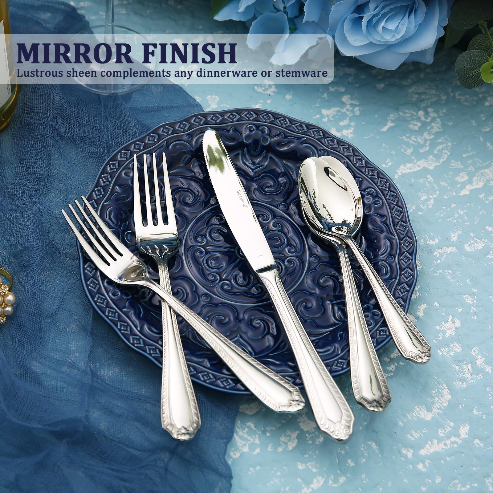 18/10 Silverware Set for 4, 20 Piece Stainless Steel Cutlery Set — Amazon image 3
