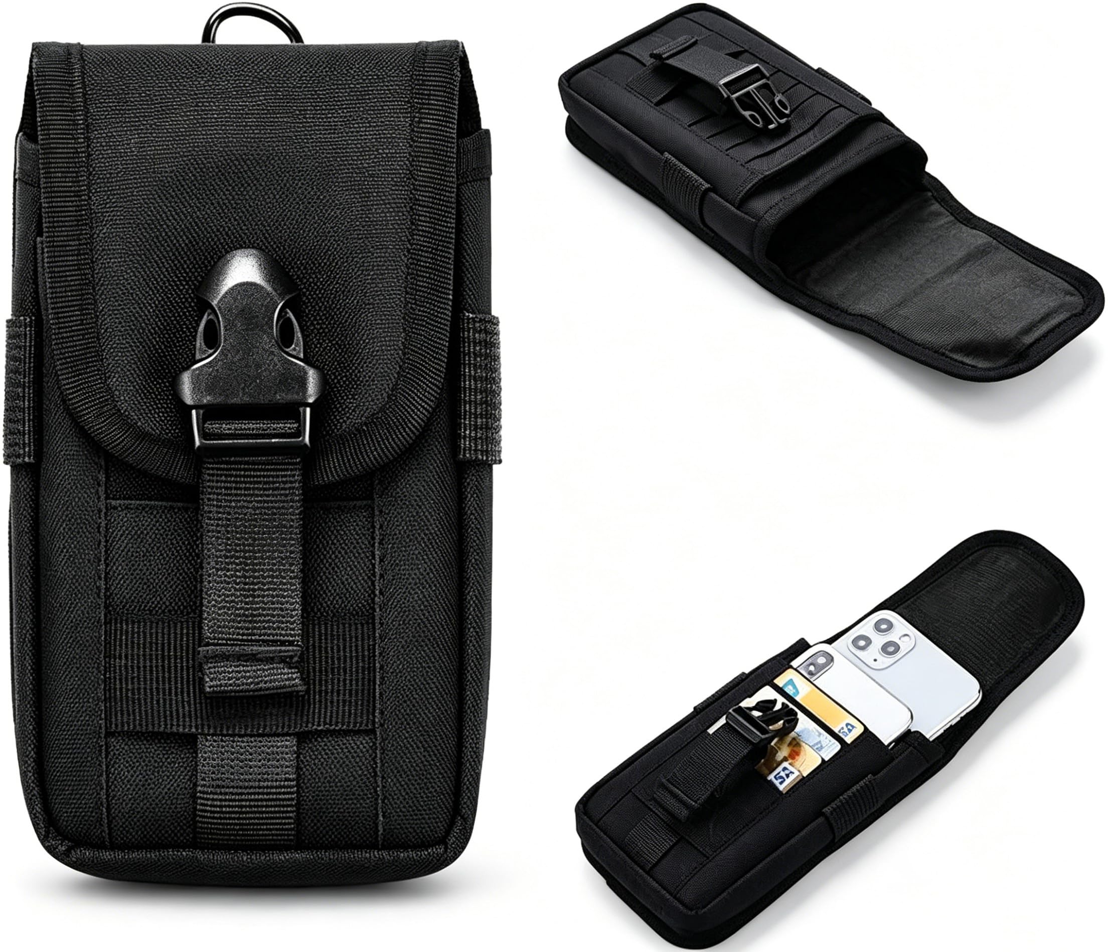 Tactical Molle Pouch, Phone Belt Pouch for Men, Compact Utility Nylon Tactical Waist Bag, Multifunctional EDC Pouch, MOLLE Accessories for Hiking Camping Cycling Climbing Outdoor Sports