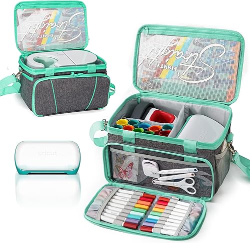 Funda de transporte 3 en 1 compatible con Cricut Joy, prensa de taza de críquet y fácil de presionar, bolsa Joy con bolsillos para accesorios de