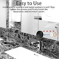 Vista 3 de Tapones de rosca decorativos, tapa de aleación de aluminio macizo, tornillos decorativos con tapas, 0.6 pulgadas, negro pulido