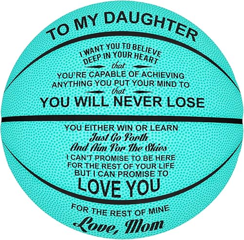 Miniatura 24 de Balón de Baloncesto Personalizado Grabado Personalizado para Hija Hijo Nieta Nieto Sobrino Sobrina Regalos de Navidad Cumpleaños - Nunca lo Perderás