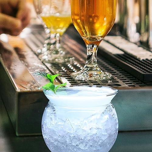 Miniatura 9 de Elegante enfriador de cóctel redondo de vidrio para helado de whisky Martini, capacidad de 15 onzas y 5 onzas, perfecto para entretenimiento en el
