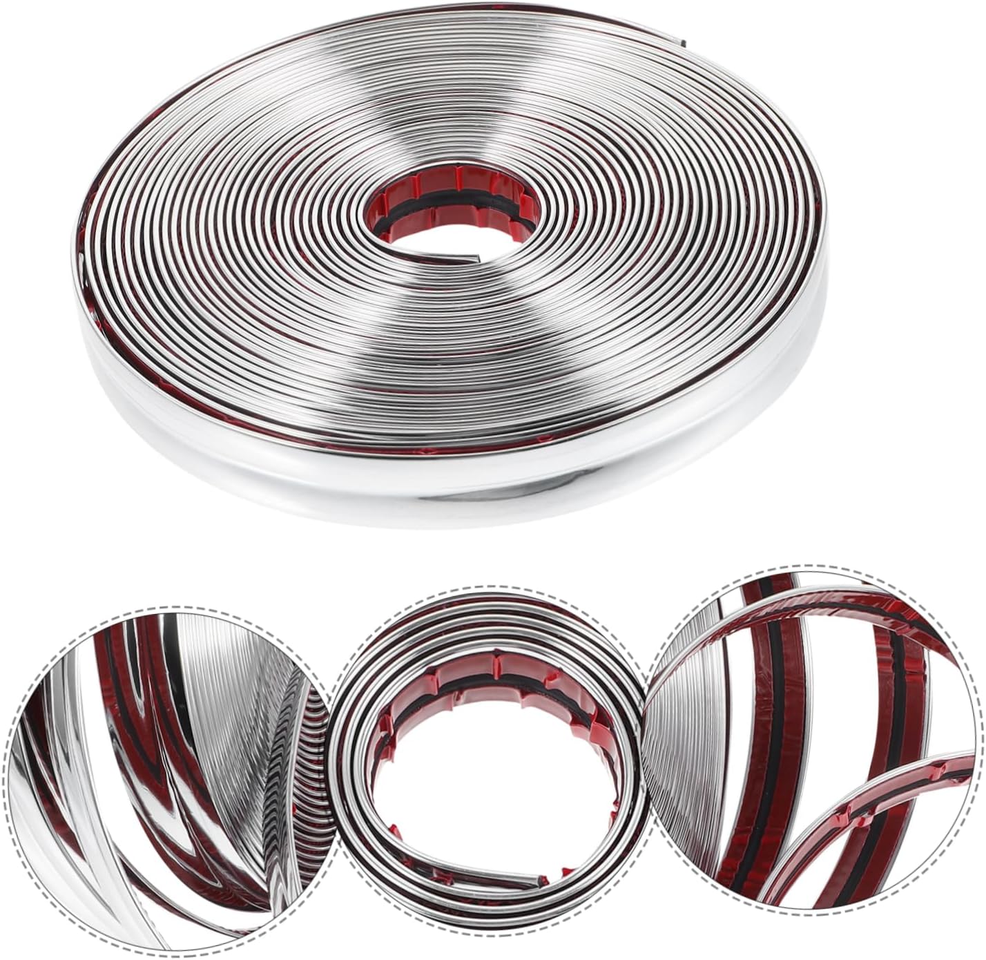 1roll Flexible Peel and Stick Corner Molding Trim for Wall Protection Self-Adhesive PVC Decorative Wall Corner Guard Silver Gloss Finish