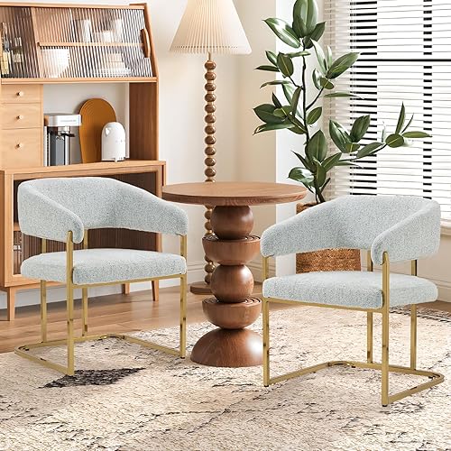 Miniatura 6 de Sillas de comedor tapizadas de 22 pulgadas de ancho, moderna silla de comedor con patas de metal que no se oxidan, sillas decorativas de mediados de