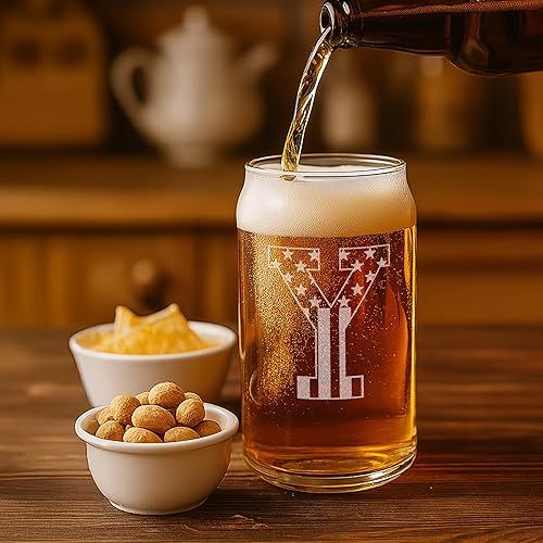 Miniatura 109 de Vaso en forma de lata de cerveza con monograma grabado - bandera de EE.UU.