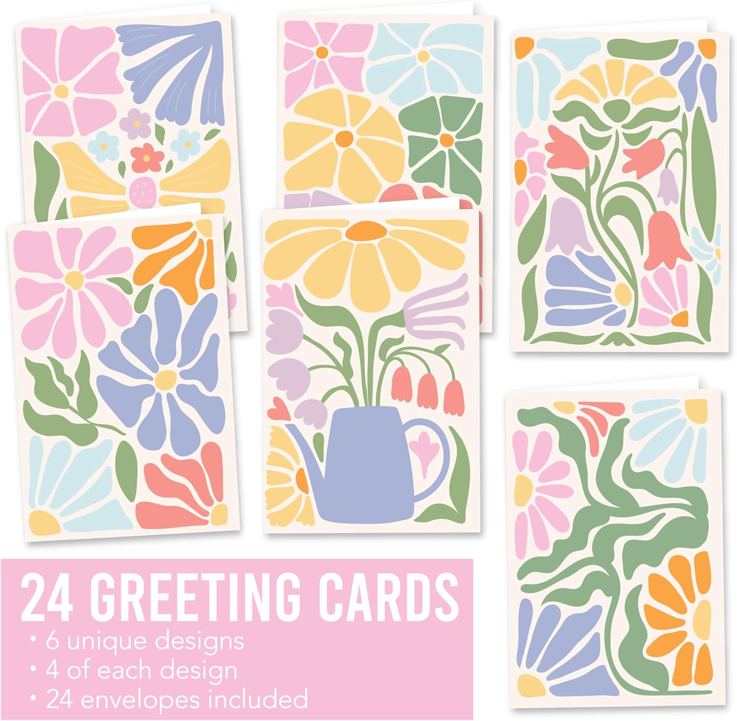 Hadley Designs Blank Cards and Envelopes 4x6 – 24 Greeting Blank Notecards with Envelopes Bulk, Notecards Stationery Card Set, Stationary Note Cards, Floral Greeting Card Pack, Designed in USA - Image 3