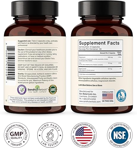 Miniatura 8 de Suplemento de complejo de magnesio 6 en 1 | Cápsulas para mujeres y hombres | Glicinato, citrato, malato, óxido, aspartato, lisinato glicinato y