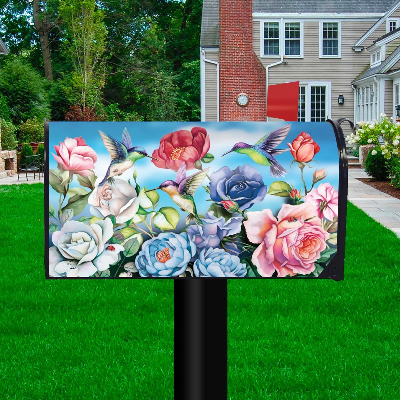 Briarwood Lane Hummingbird and Roses Spring Mailbox Cover