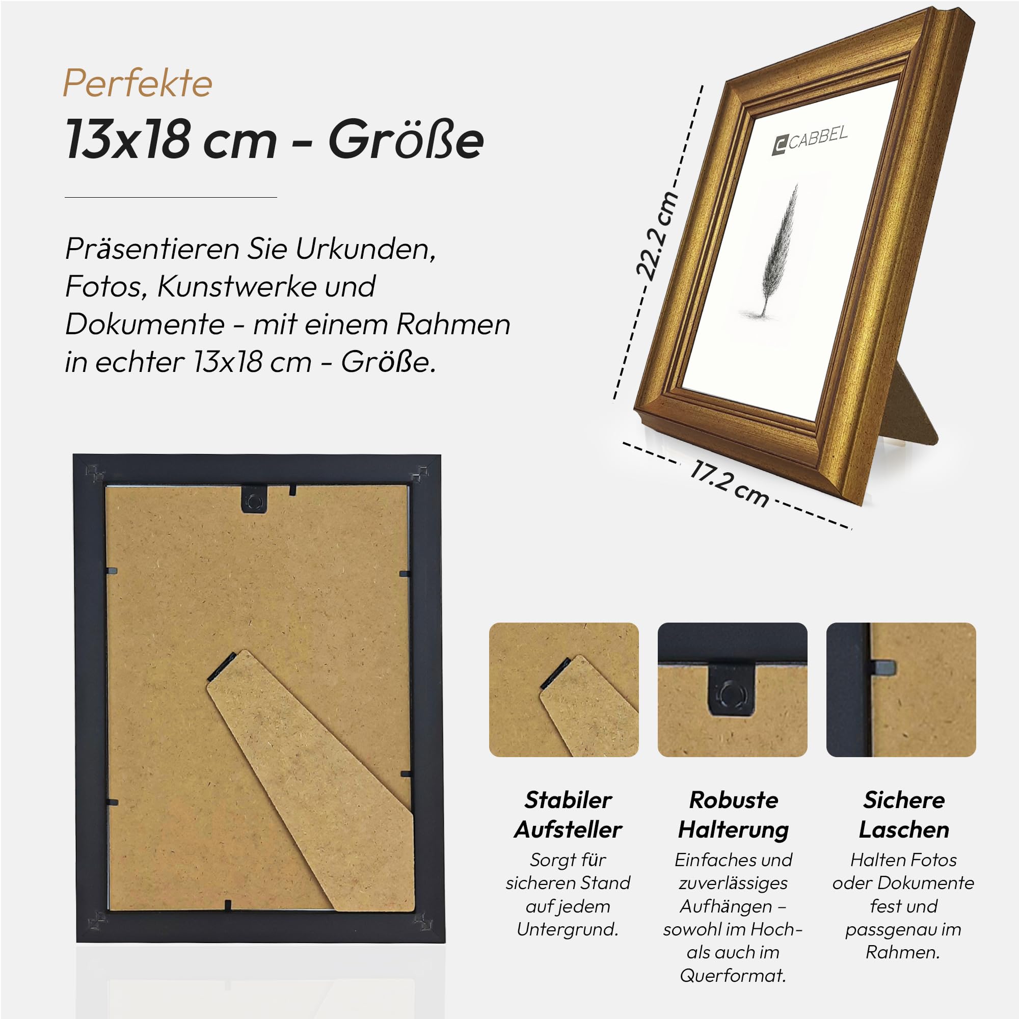 CABBEL Barock Bilderrahmen Schwarz-Gold 30x40 Cm AV Produktbild-Vorschau 2