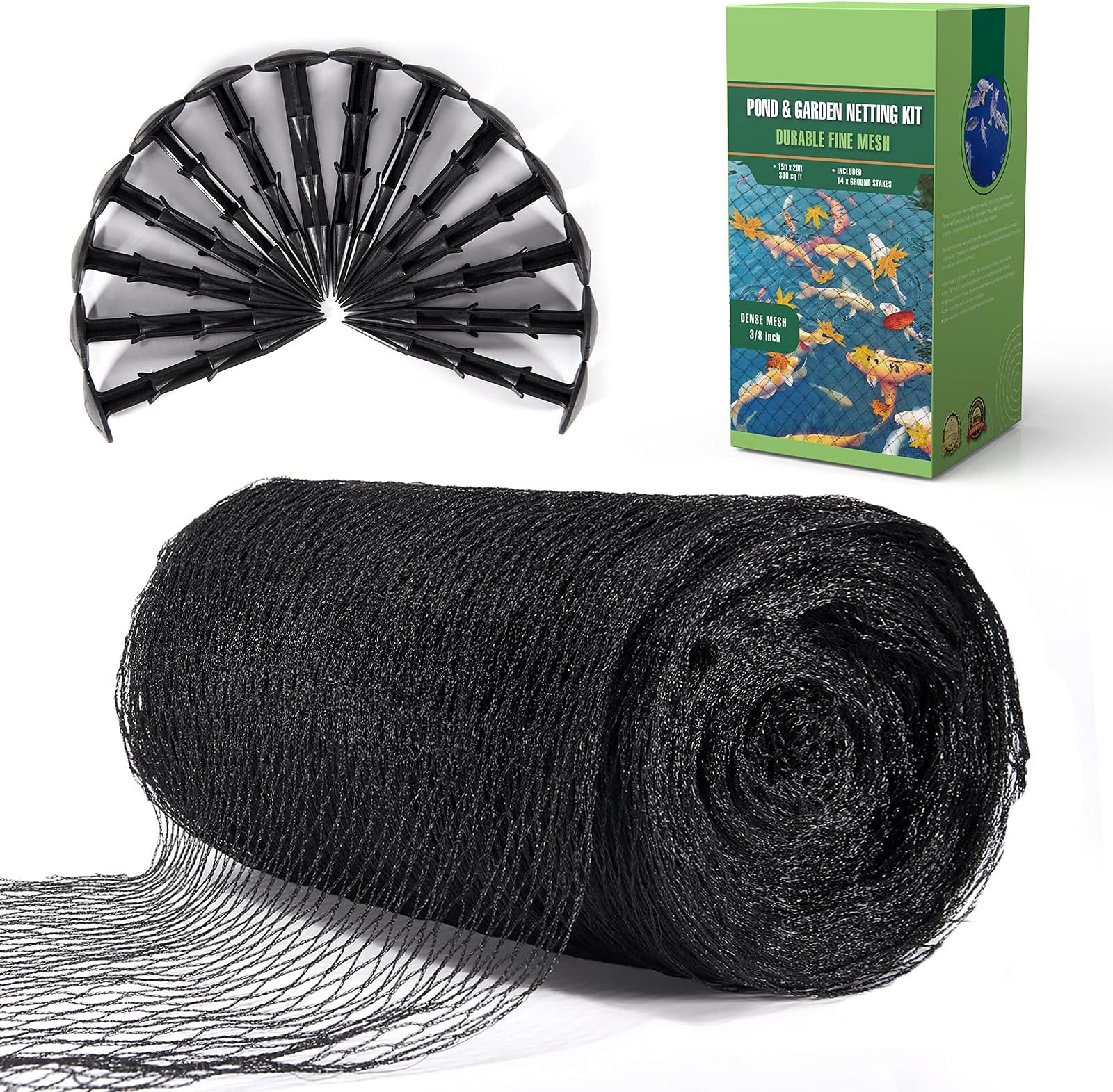 Rainleaf Pond Netting, 14' x 20' Pond Net Cover, Koi Pond