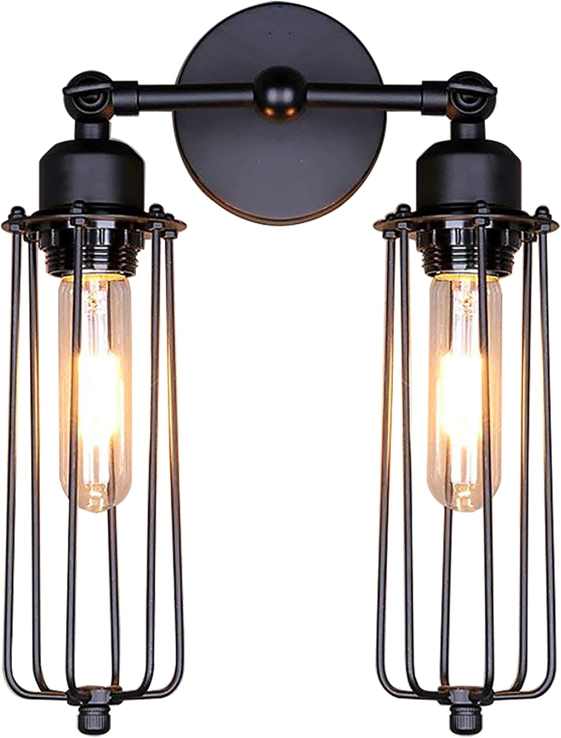 Lightess Black Wall Sconces Light Industrial Mini Cage Wall Lamp, YC211