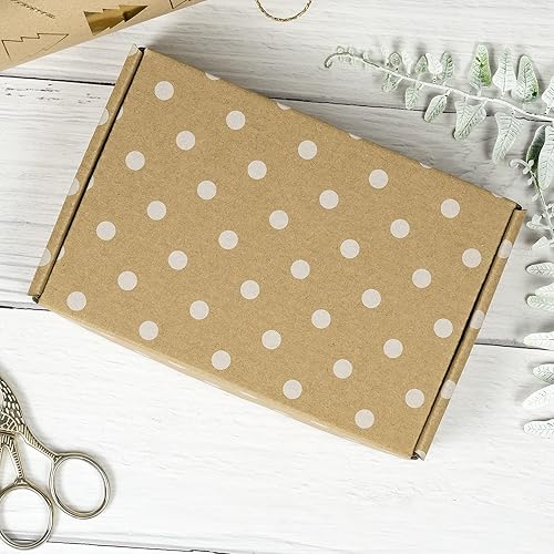 Miniatura 5 de RUSPEPA Sobres de caja corrugado reciclables - 6 x 4 x 1 pulgada - Caja de cartón perfecta para envío pequeño - Paquete de 50 - Kraft Dot