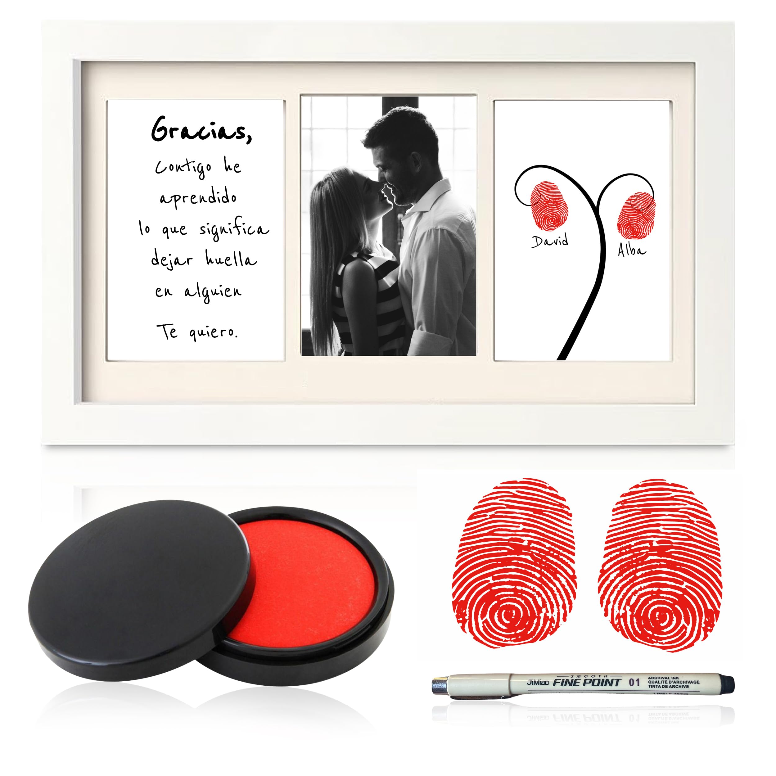 Regalos Personalizados con huellas dactilares, Aniversario de Pareja, Marco de Fotos con Frase Personalizado, Regalo san valentin, regalo aniversario pareja, regalo personalizado, arbol de la vida