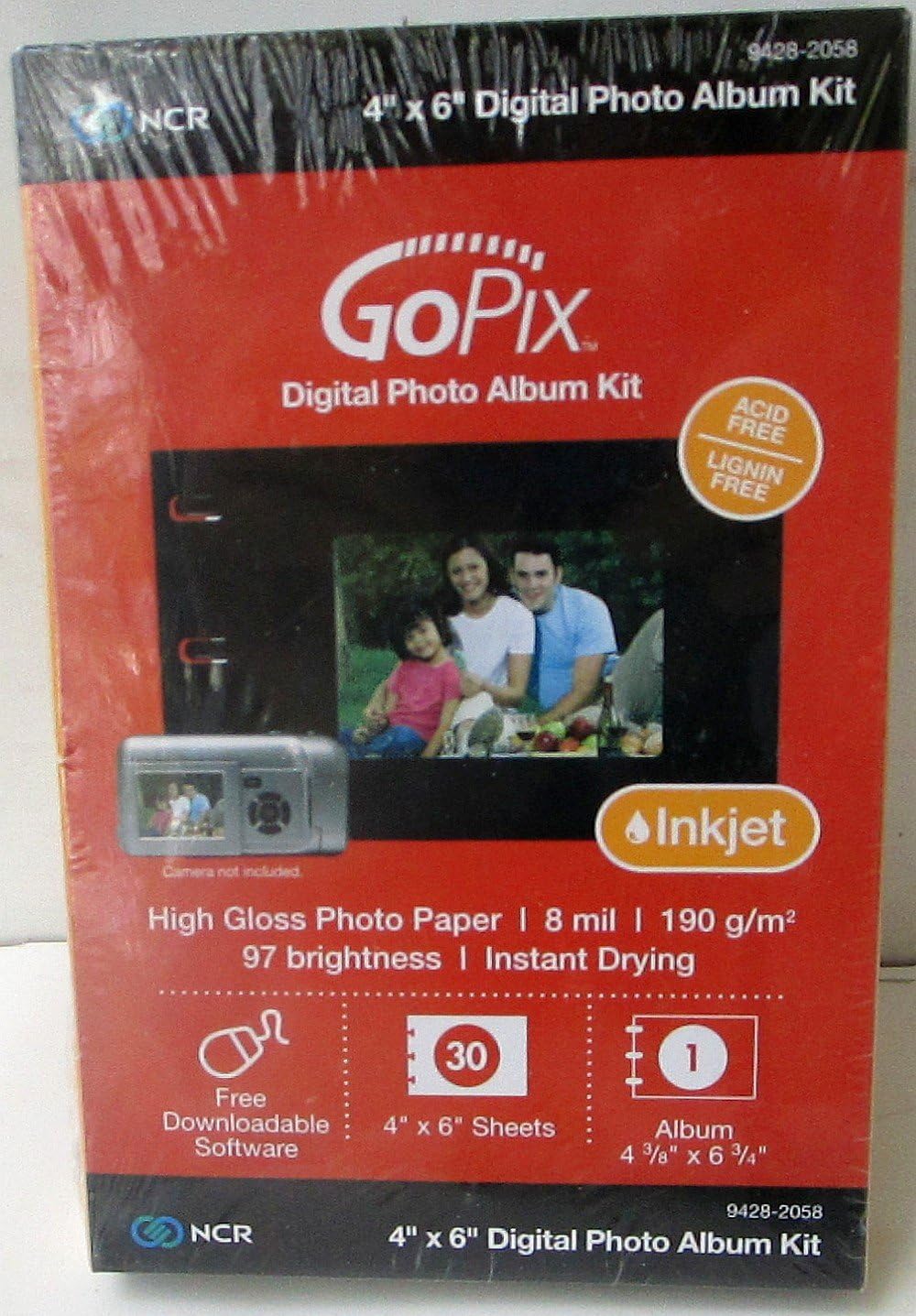 Digital Photo Album Kit 4" x 6" Album 30 High Gloss Photo Sheets Inkjet