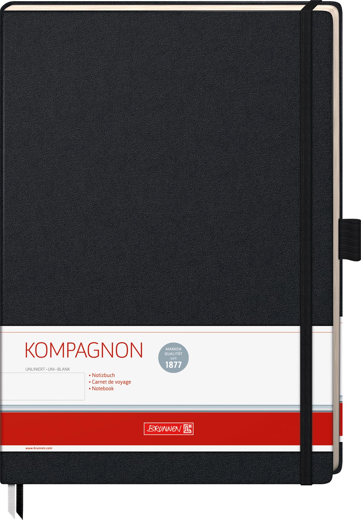Brunnen Kompagnon Non-Lined Notebook Lineature 20 96 Pages Black 21 x 29.4 cm