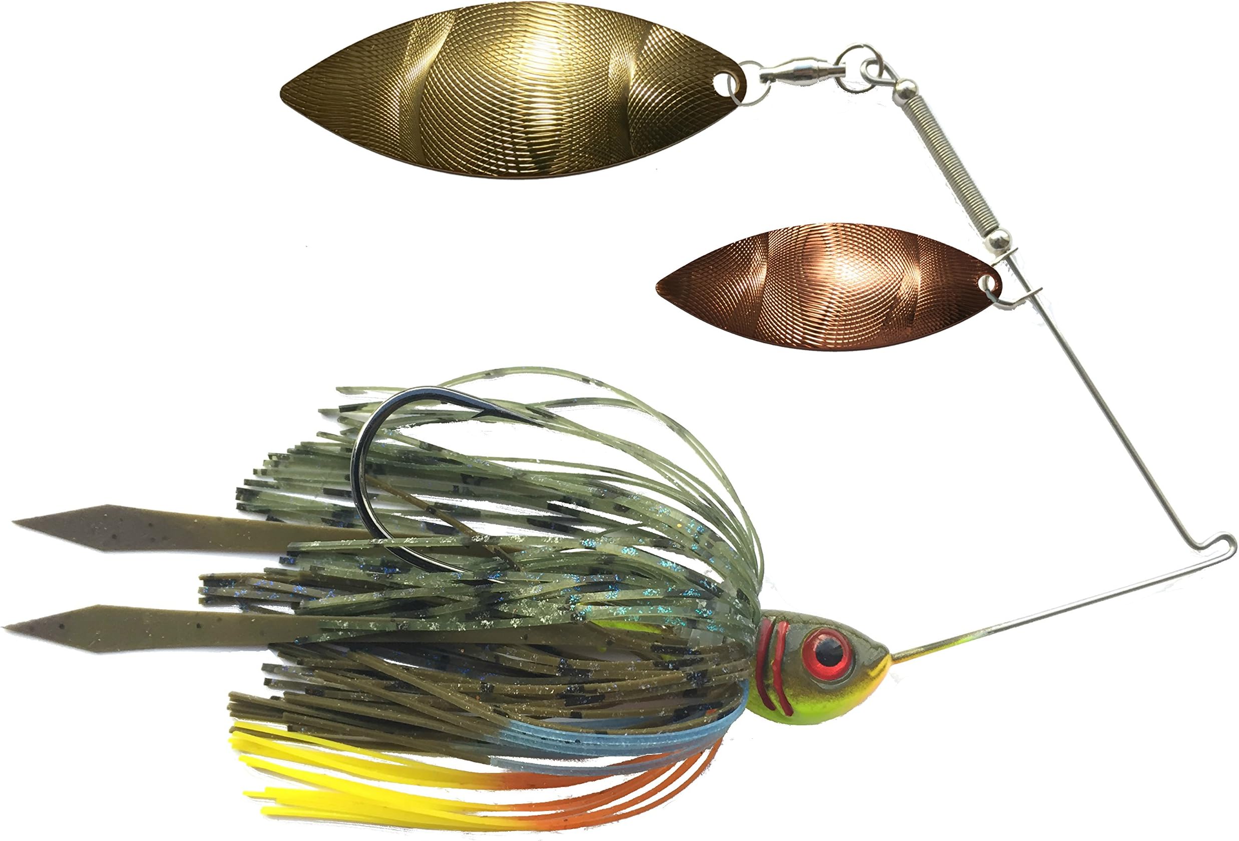 Advantage Bait Spinnerbait Bass Fishing Lures, Spinner Bait with Extreme Flash Technology, Made in The US, Silicone Hubbed Skirt, 4/0 Black Nickel Mustad Ultra Point Hook Spinner Bait