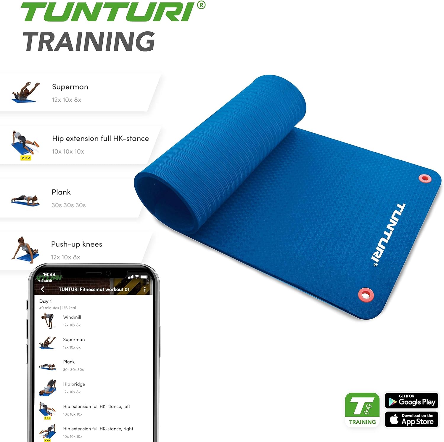TUNTURI Non Slip Yoga Fitness Mat