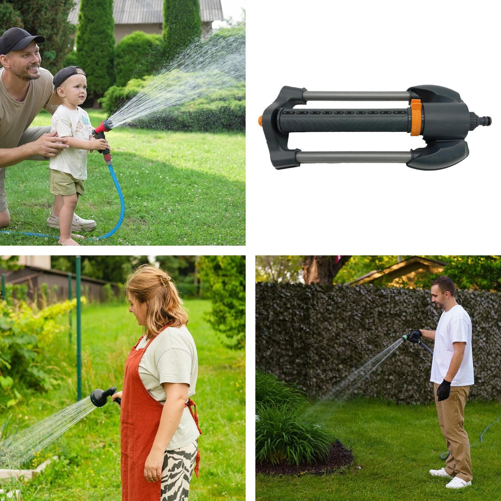 Irrigatore Per Prato Attrezzo Da Giardino Oscillante Di Irrigazione | Irrigatore Per Innaffiatura Del Tappeto Erboso Per Esterno, Serra, Fattoria, Paesaggio, Aiuola Rialzata, e Cantiere Agricolo