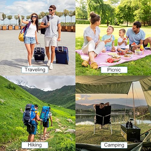 Miniatura 7 de PATIKIL Taza de viaje plegable, paquete de 5 vasos de agua plegables de viaje de 6.8 fl oz, taza de silicona portátil para acampar senderismo al