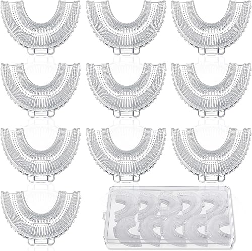 Patelai 10 cabezales de cepillo de dientes de repuesto en forma de U para niños, cabezal de cepillo de silicona con caja de almacenamiento, limpieza
