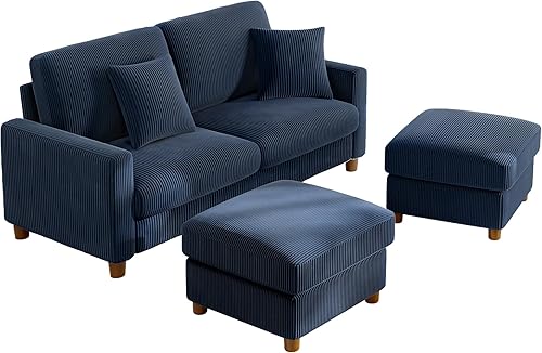 Miniatura 39 de Kidirect Sofá de Pana de 70 Pulgadas, Sofá Montaje Sin Herramientas, Sofás Cómodos para Sala de Estar Asientos Más Profundos de 21 Pulgadas, Sofás