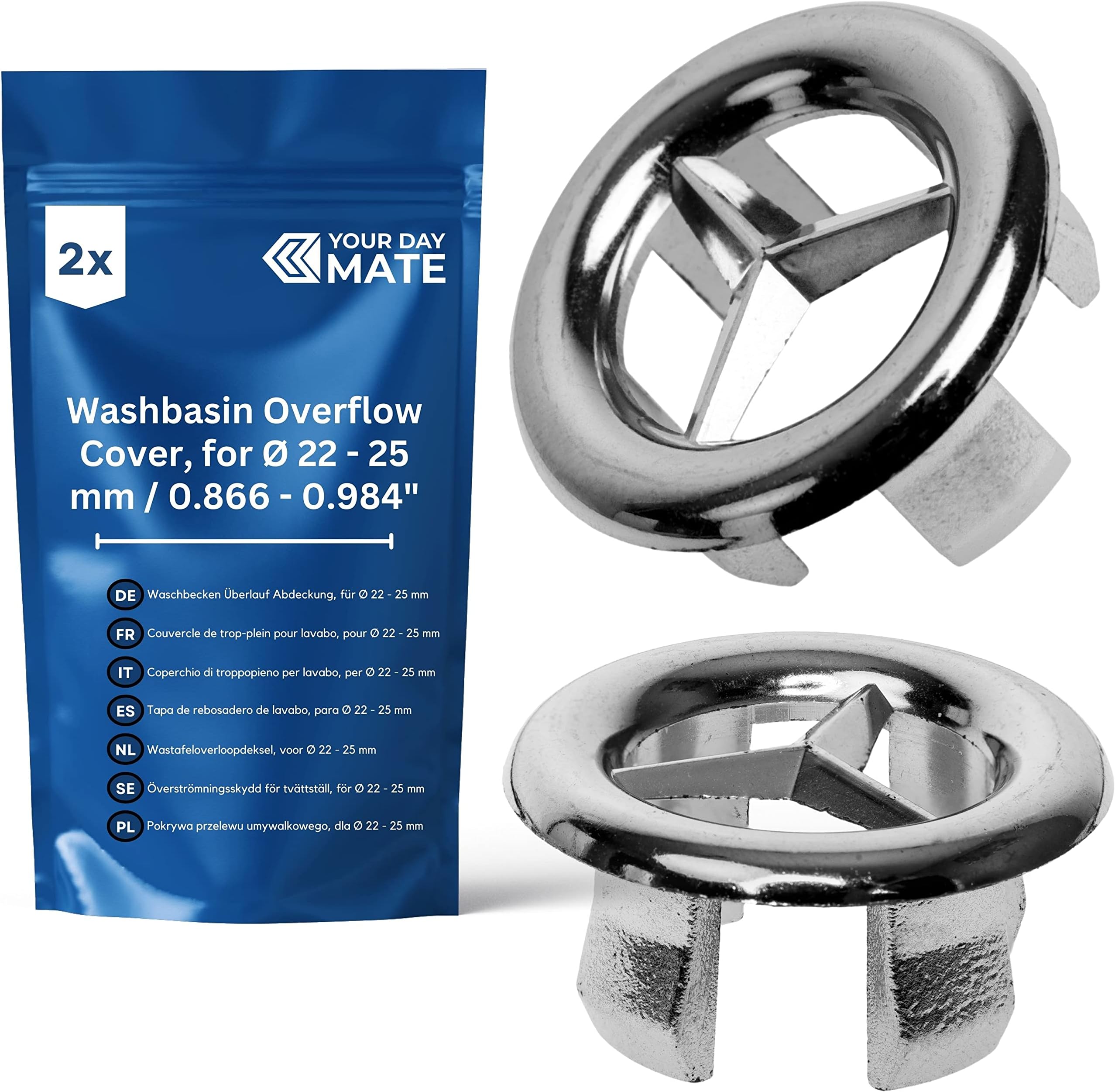 2 Stück Waschbecken Überlauf Abdeckung - Edelstahl Für Küche & Bad