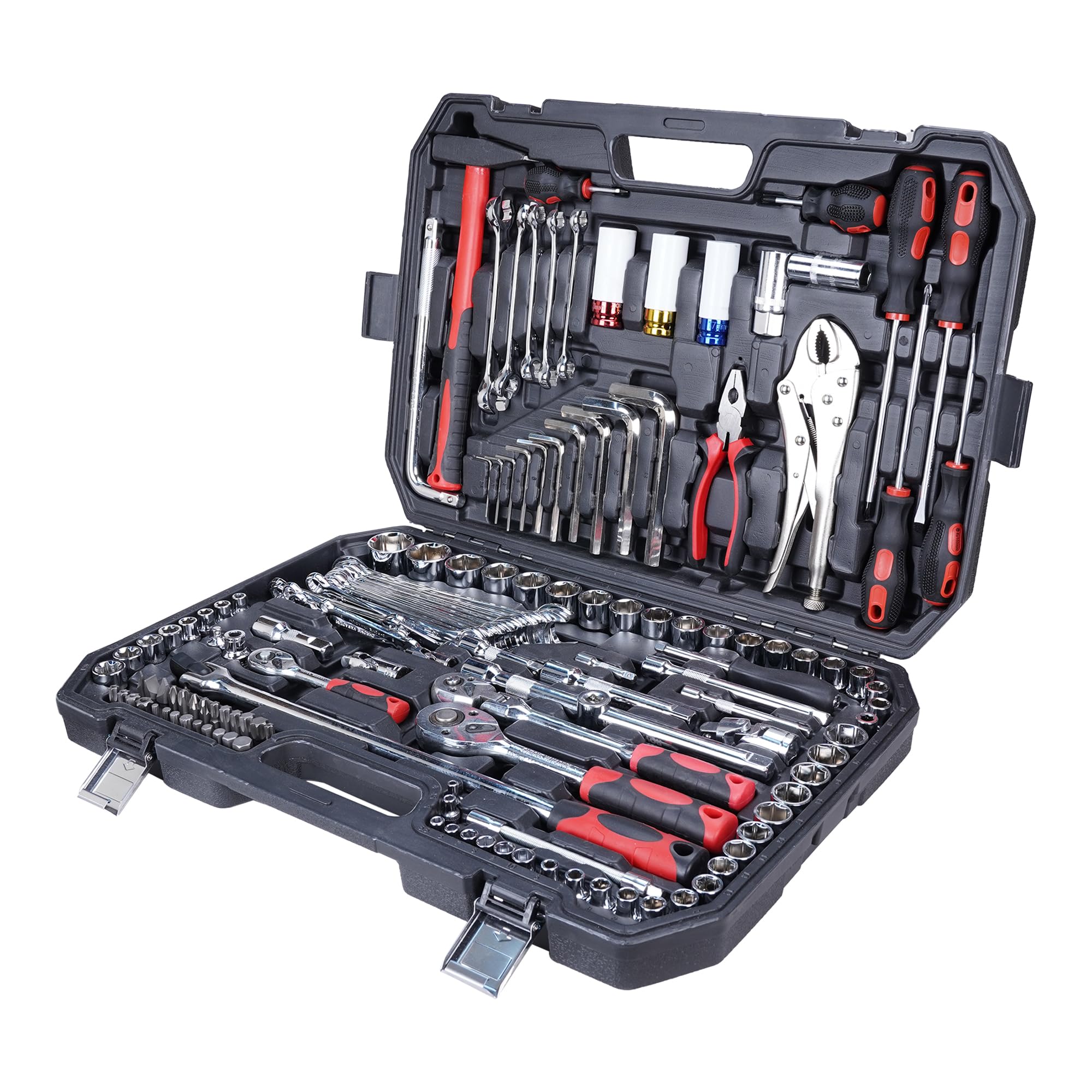 Royal Power Professional Comprehensive Repair Mixed Tool Sets. Combination Wrench, Pliers, Claw Hammer, Adjustable wrench, Screwdrivers (144pc)