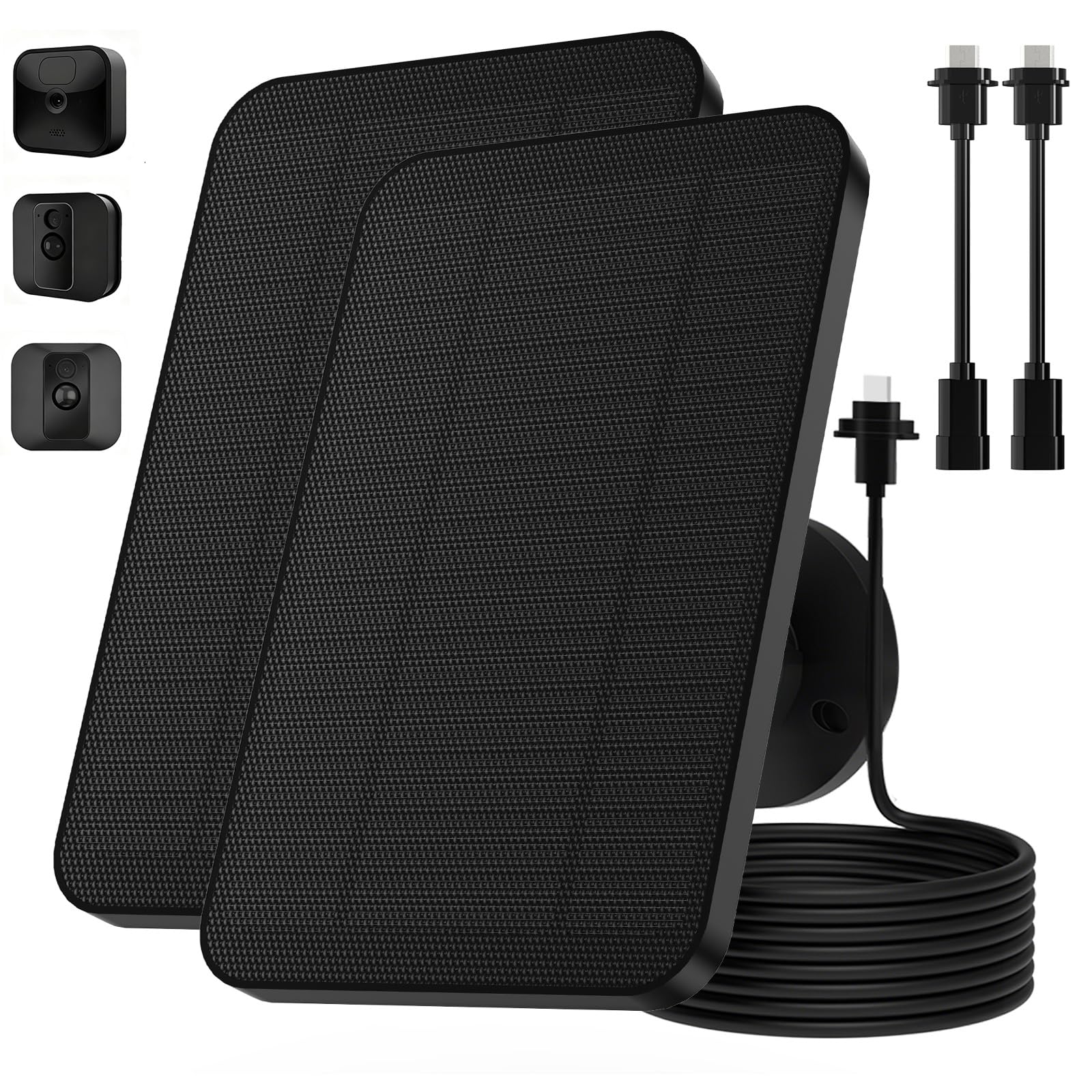 2 Pack Solar Panel for Blink Camera,4W Waterproof Charger with 360° Adjustable Mount & 13ft Cable for Outdoor 3/4 Gen, XT/XT2-with USB-C to Micro USB Port Adapter (for Blink)-image-25