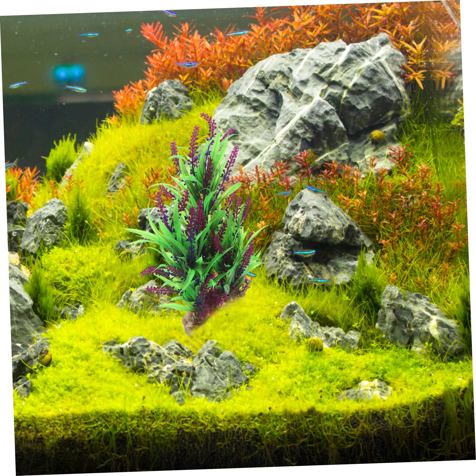 Sosoport 5 Piezas Plantas Acuáticas Artificiales Flora Artificial Decorativa Mini Plantas De Pecera Decoración De Acuáticas De Simulación Pecera Agua Hierba Aire Bonsái El Plastico