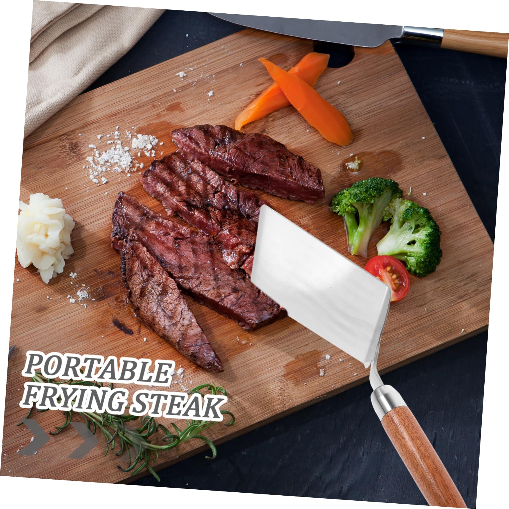COLLBATH 5stücke Spatula Mit Holzgriff Multifunktionale Küchenhilfe Wenden Von Steak Pfannkuchen Und Pizza Leicht Zu Reinigen Für Täglichen Gebrauch