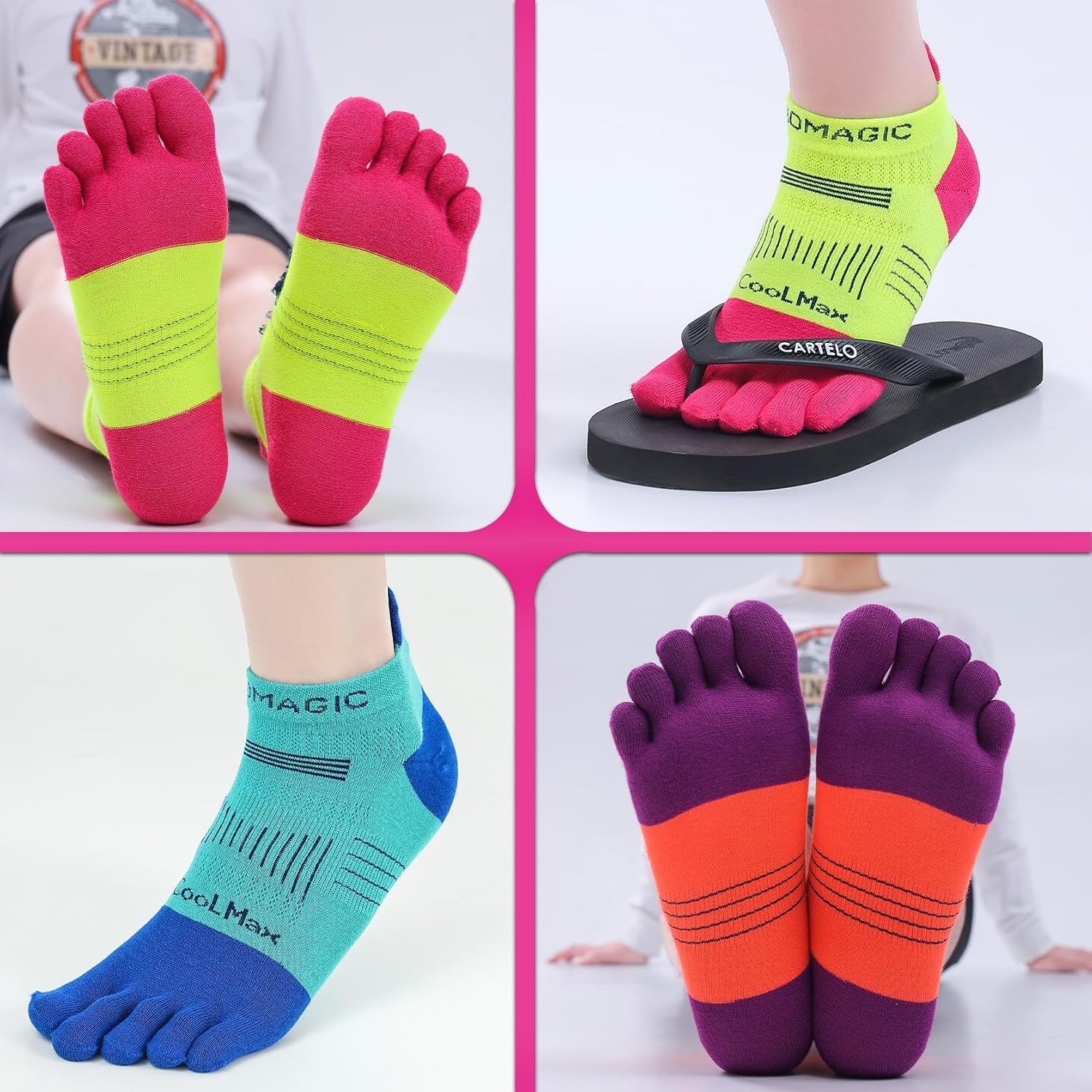 likloks Toe Socks for Men Women - Athletic Running Coolmax Five Finger Socks Ankle - Soft and Breathable (3 Pairs)