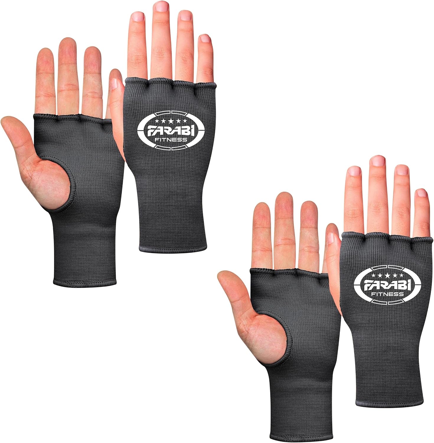 Farabi Sports Boxing Hand Wraps Half Finger Elasticated Inner Gloves for Punching Boxing Bandages for MMA, Muay Thai, Training, Combat Sports, Kickboxing and Martial Arts