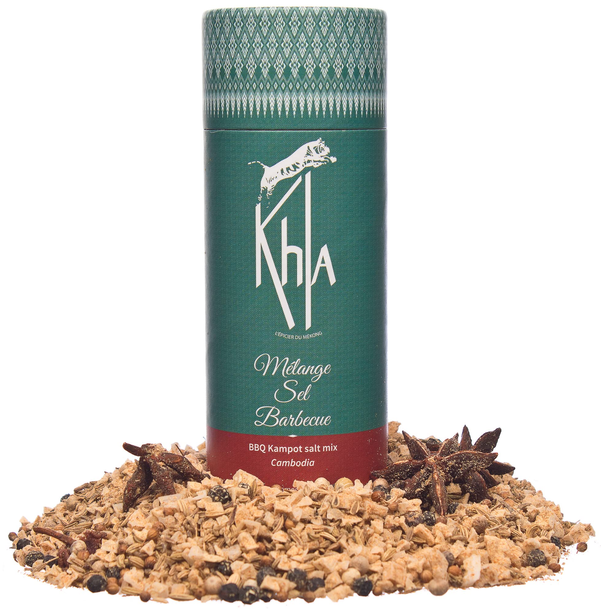 KHLA - Sel de Kampot - Mélange spécial Barbecue - 100% naturel - Tube 150g