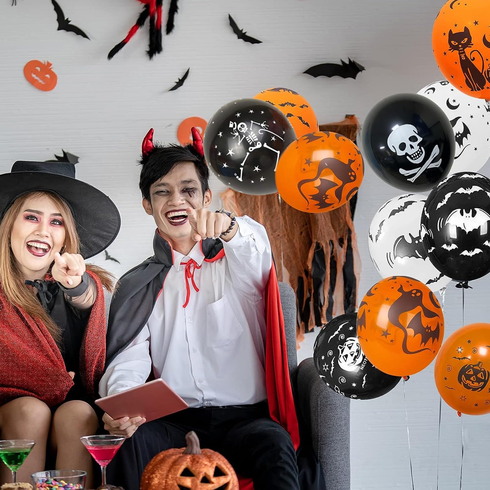 15 Stück Halloween-Latexballons – Gruselig-schöne Deko Für Deine Party, 30,5 Cm Groß Mit 3 Mustern