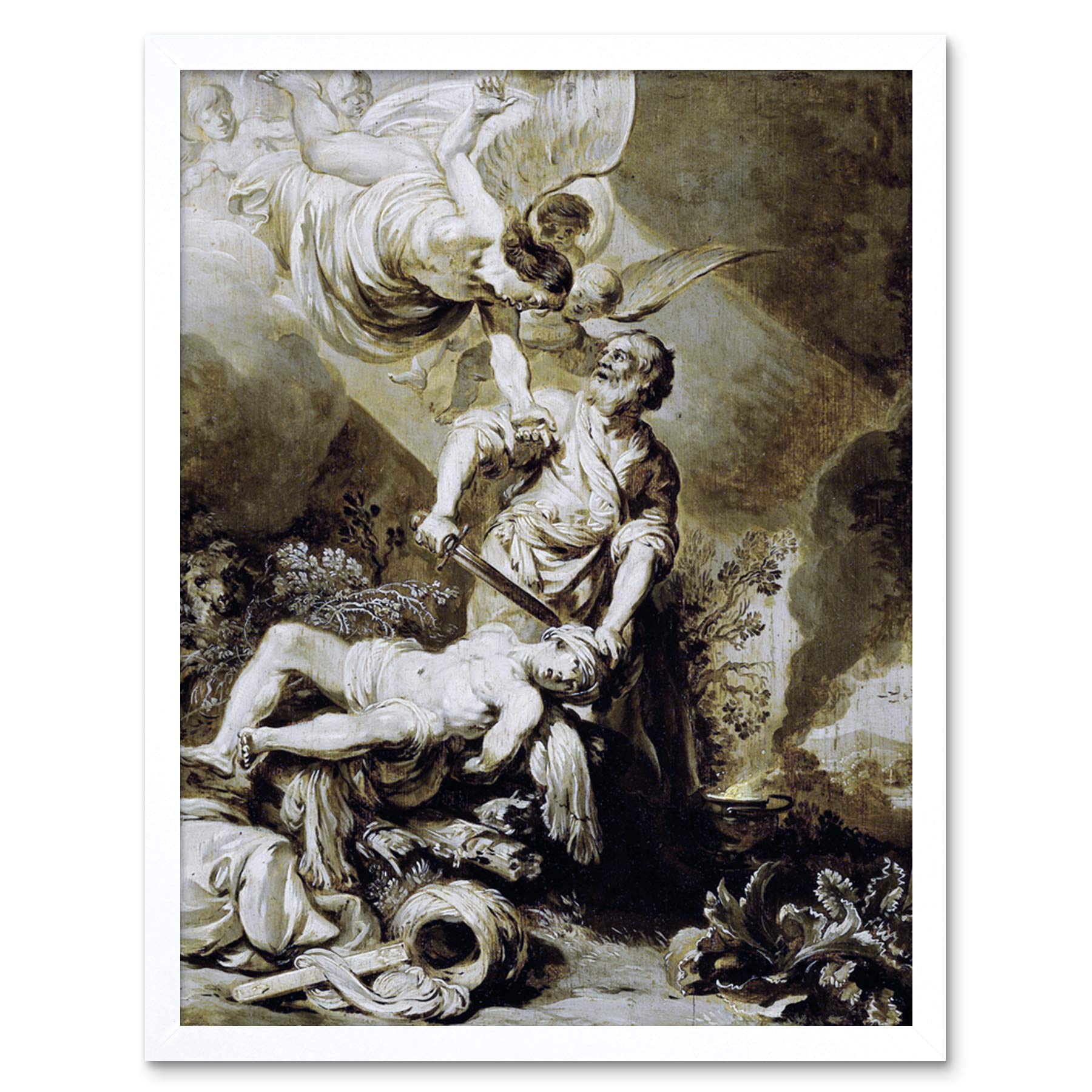 Artery8 Pieter Lastman Sacrifice Of Abraham Painting Art Print Framed Poster Wall Decor 12x16 inch