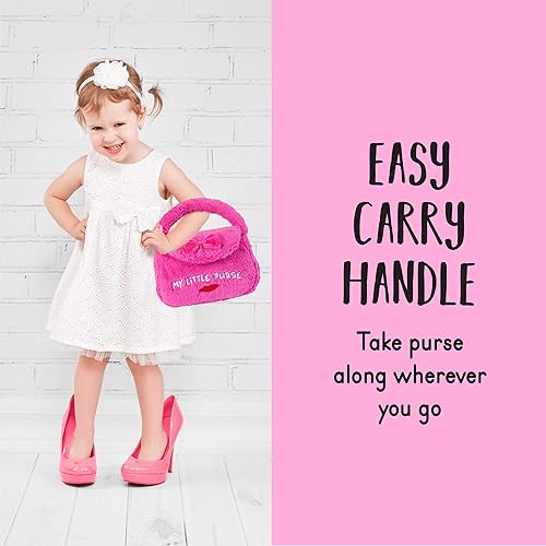 Miniatura 4 de Talking Plush Pocketbook | Bolso de simulación para niñas | Bolso de juego para niños pequeños con 4 accesorios para hablar | Brocha de maquillaje,