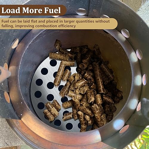 Miniatura 4 de codree 2 adaptadores de pellets para rejilla de fuego, placa de carbón redonda de 3.66 pulgadas, adaptador de pellets galvanizados compatible con