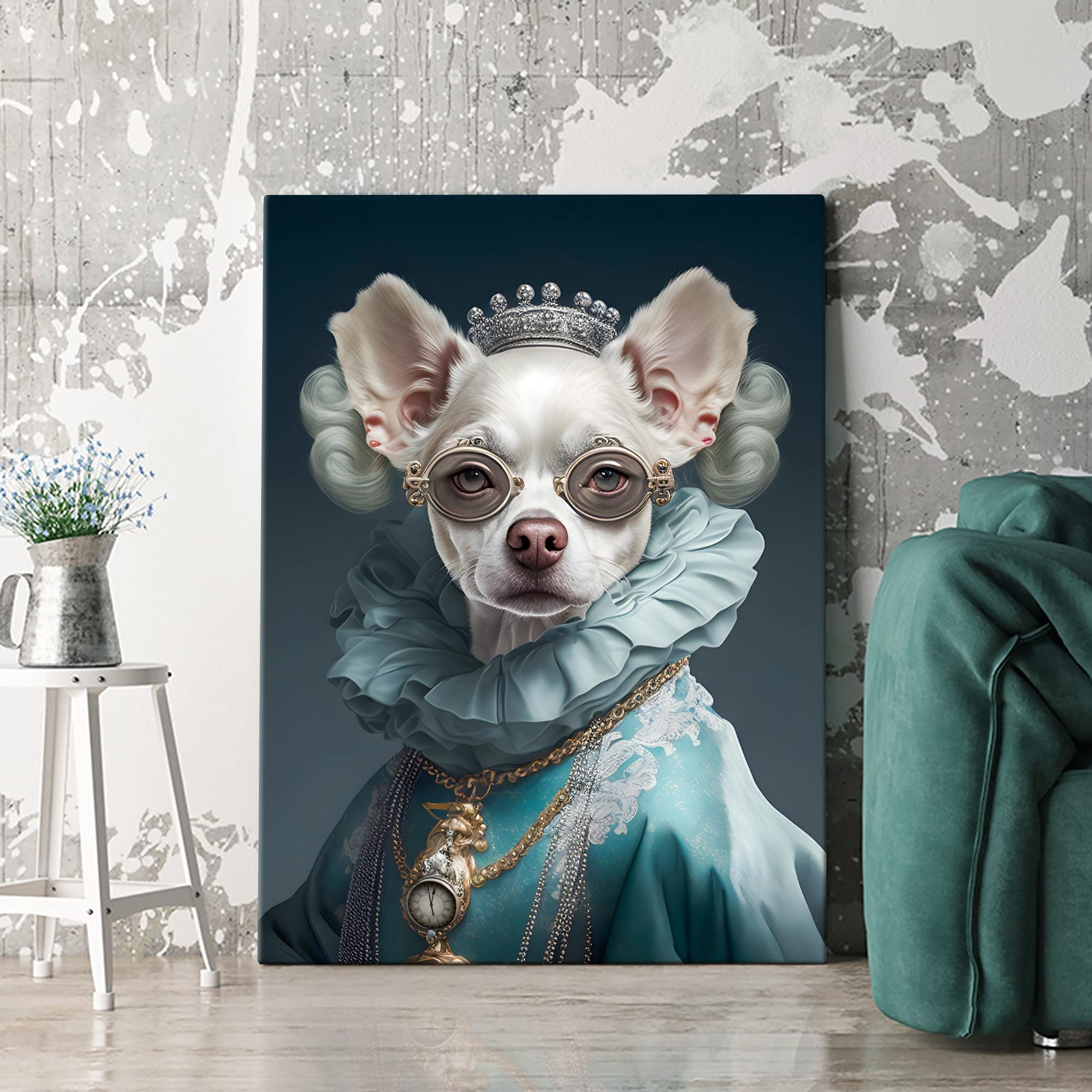 Tableau Toile Chihuahua - Décoration Murale Moderne Pour Salon, Chambre - Cadeau Anniversaire - 20x30 Cm à 60x90 Cm