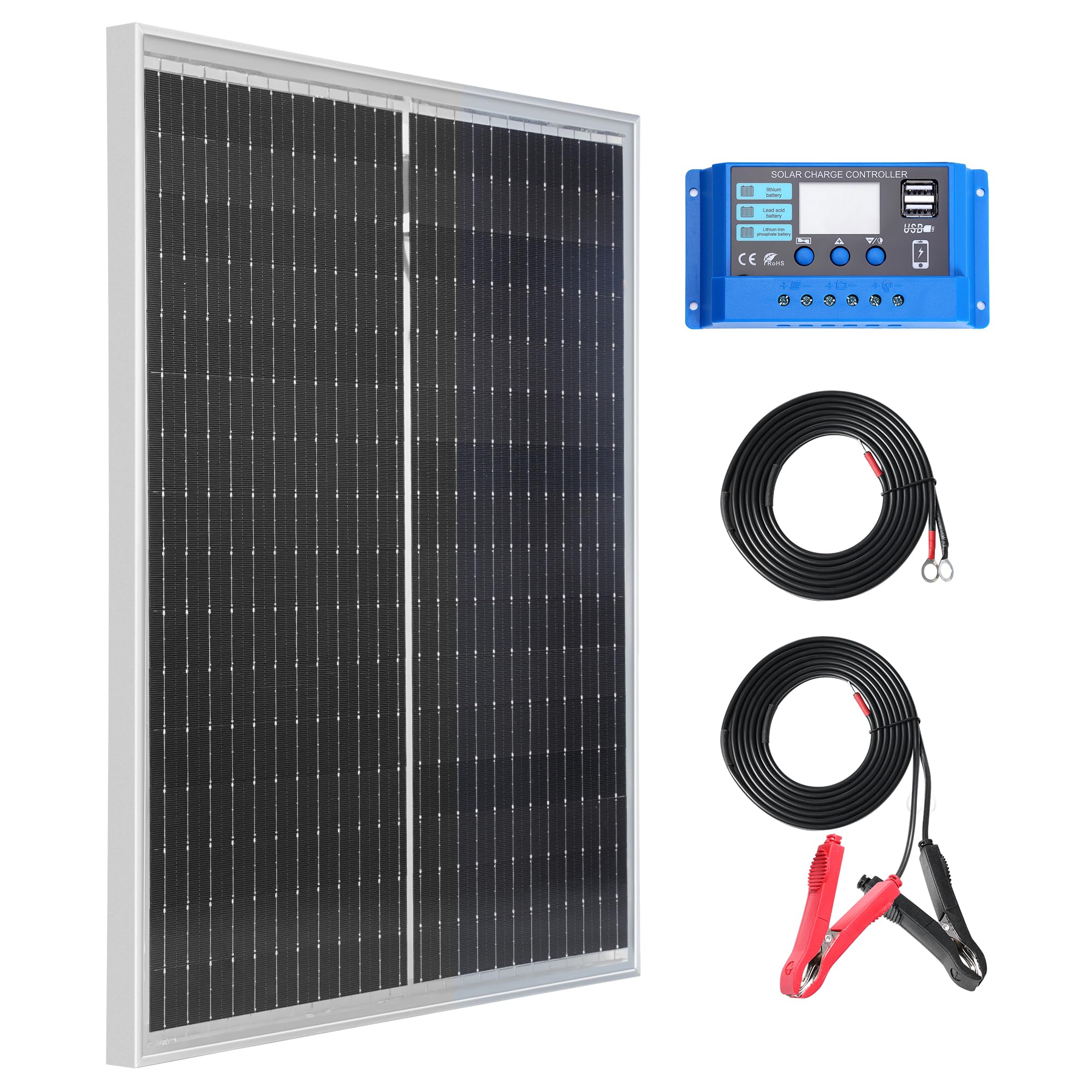 Nicesolar Panneau solaire monocristallin 50 W 12 V pour charge d'énergie 12/24 V indépendant du réseau pour...